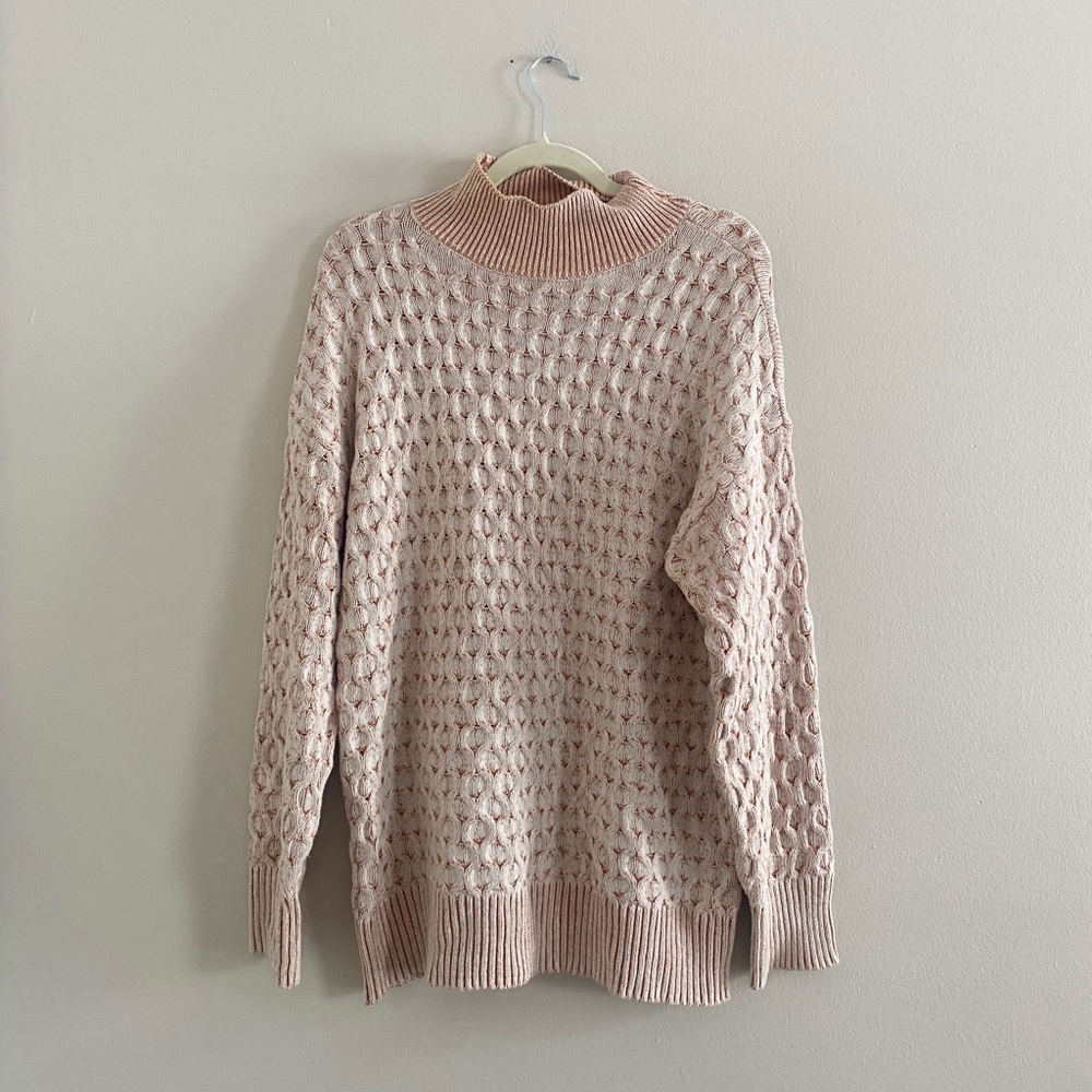 Knox Rose Light Pink Knit Turtleneck Sweater Size Medium